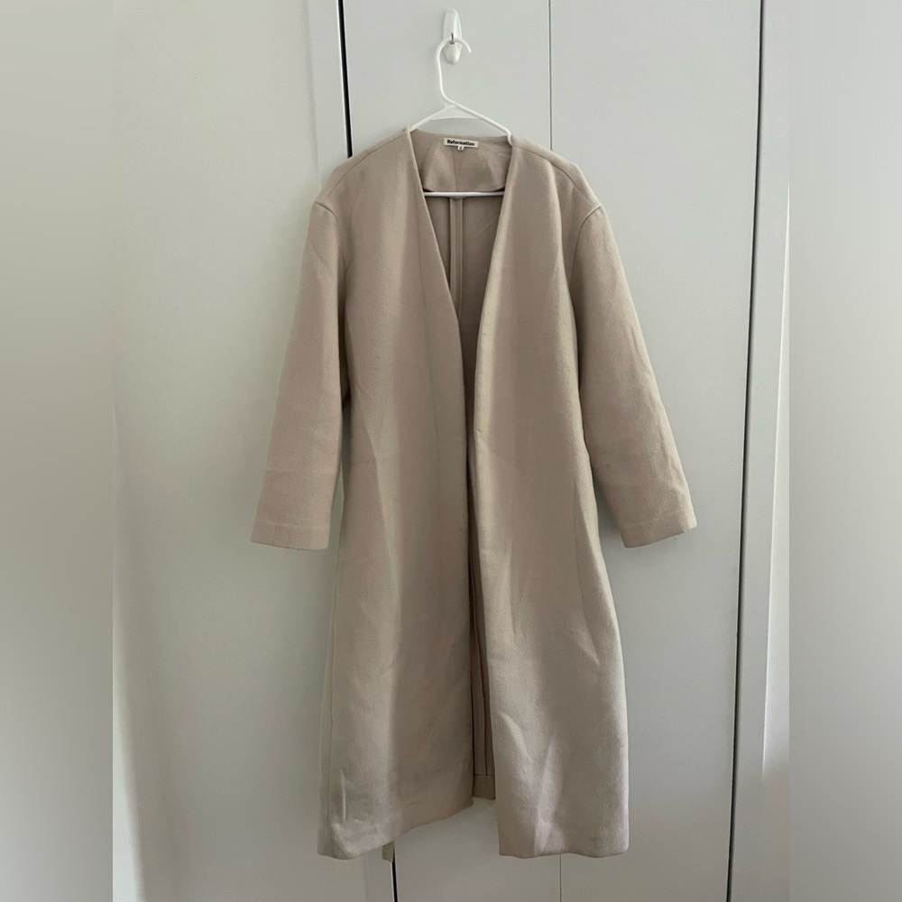 Reformation Cream Wool Coat